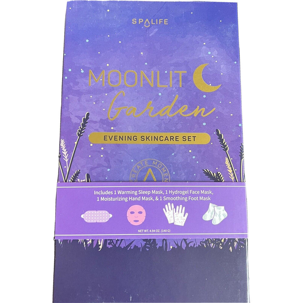 Spa Life Moonlit Garden Evening Skincare Gift Set Sleep, Face, Hand, Foot Masks